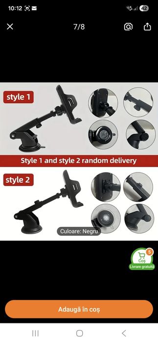 Suport auto orice telefon bord parbriz reglabil carbon