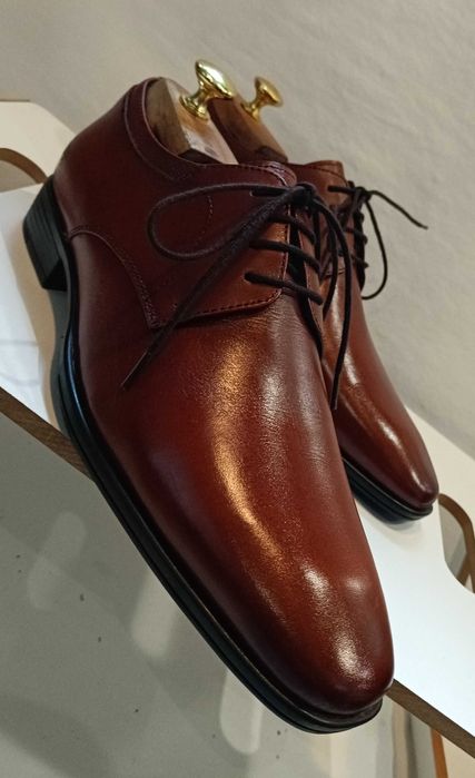 Pantofi derby 41 plain toe premium Whild Rhino NOI piele naturala moal