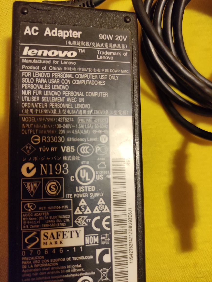 Încărcător/Alimentator original laptop Lenovo 42T5274, 90W 20V