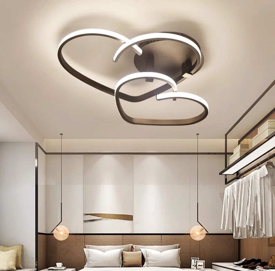 LED Сърца черен мат. Метални с дистанционно 32W