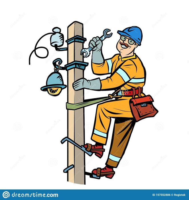 Электрик,  столб үстне шығатын