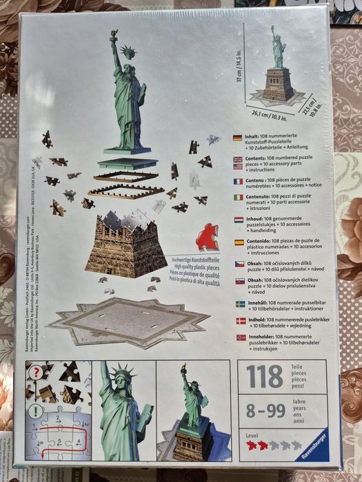 3D Пъзел Ravensburger от 118 части - Статуята на Свободата
