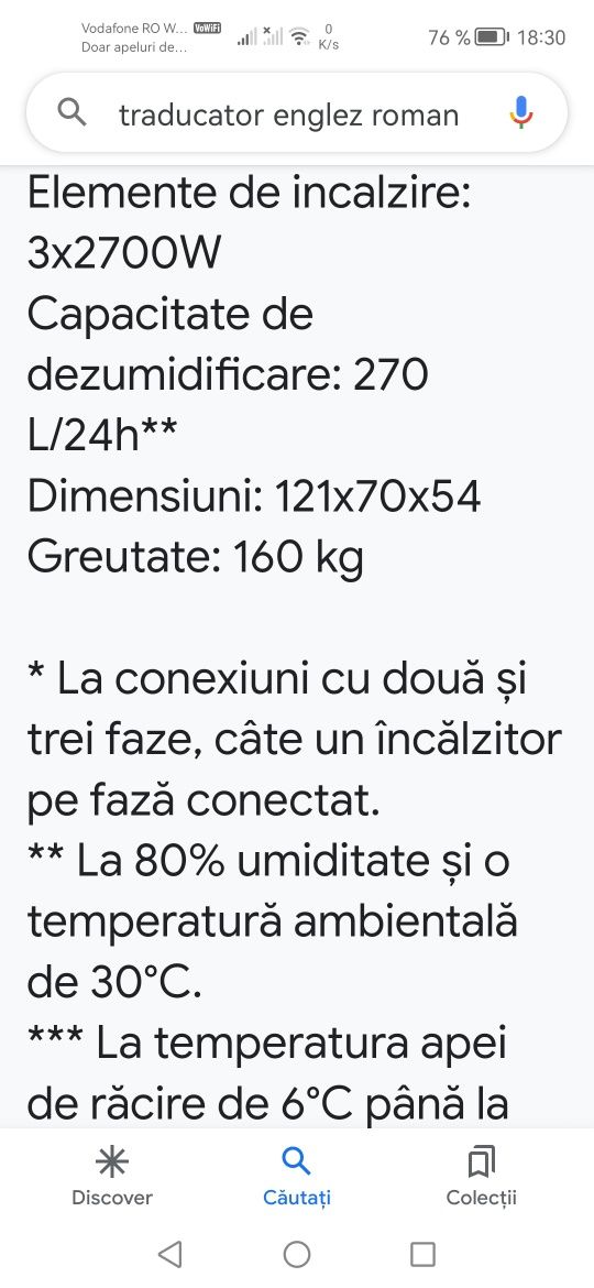 Dezumidificator  15 kw,cameră cu temperatura și umid