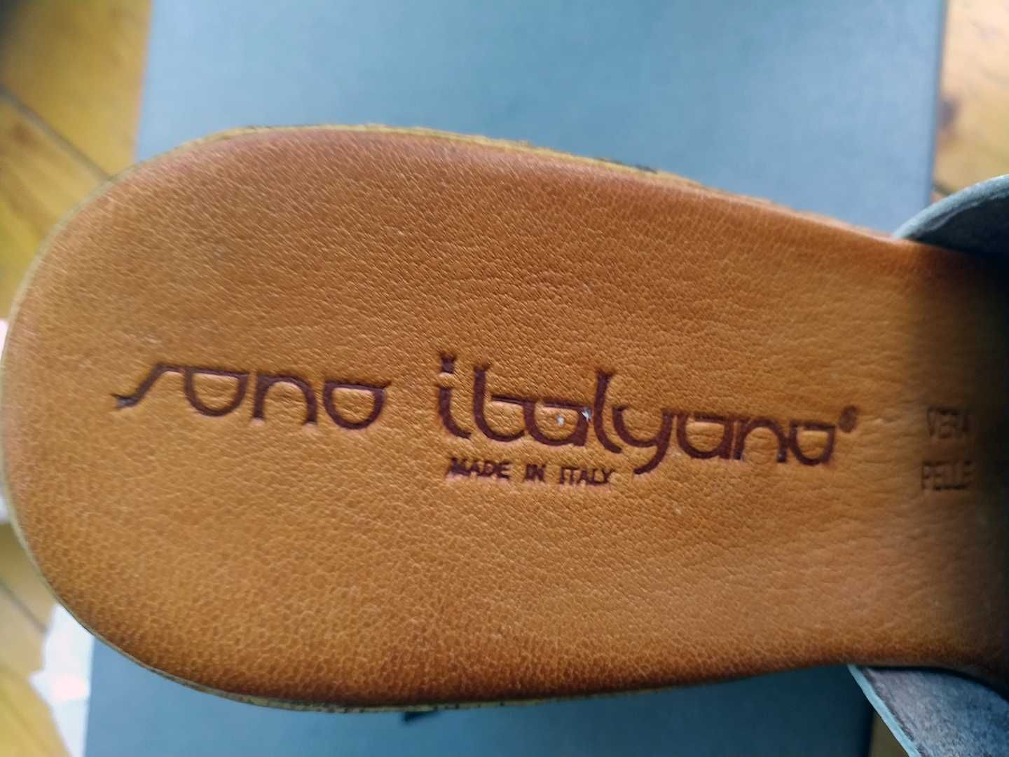 Италиански кожени чехли на платформа Sono Italyana