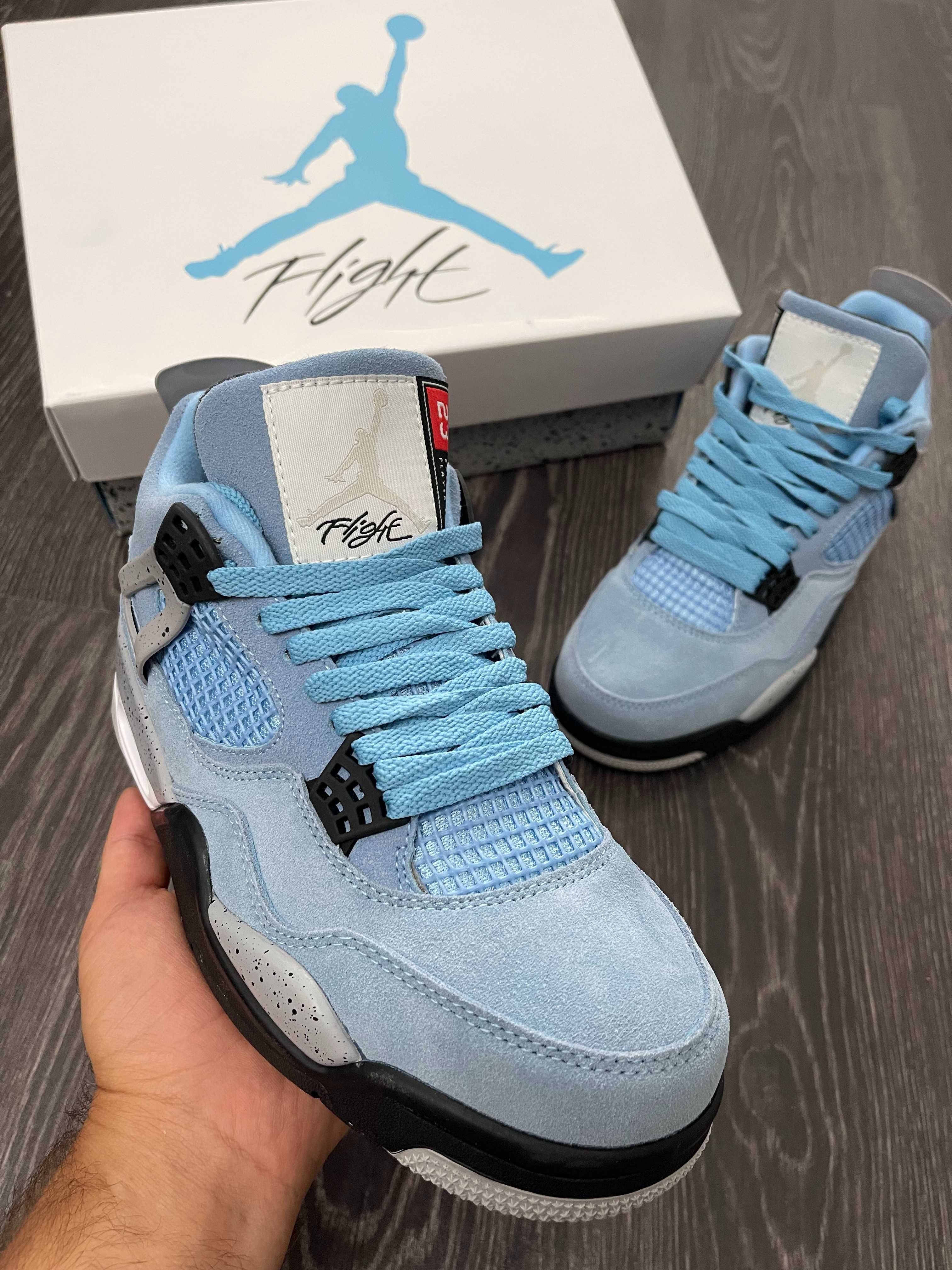Adidasi JORDAN 4 Retro University Blue - Produs NOU PREMIUM din Piele