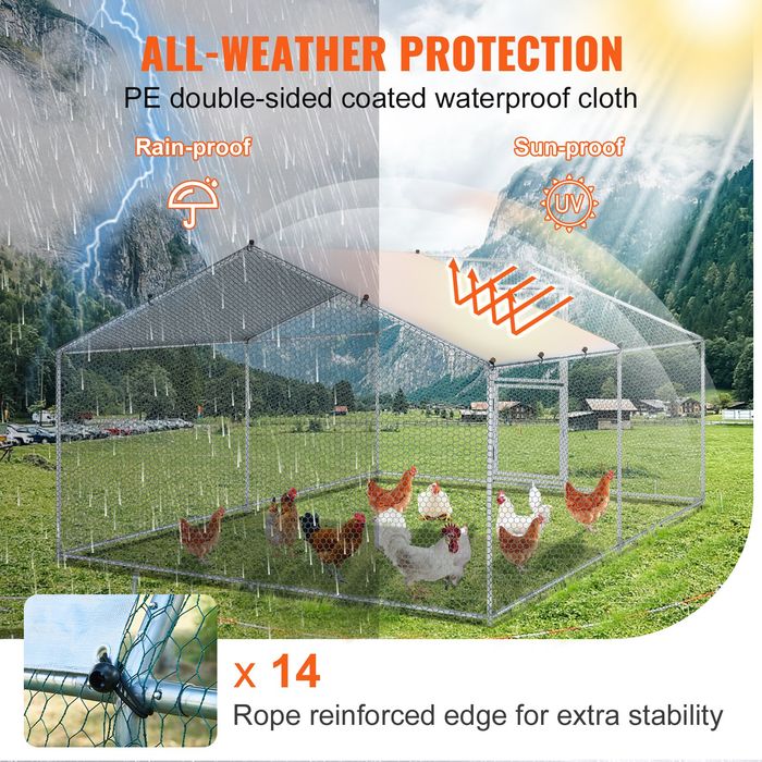Custi de Gaini Metalice,4x3x2m,cu Acoperis si Plasa Protectie