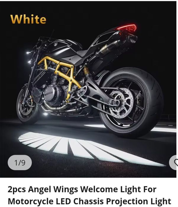 Nou Set Lumini led motocicleta angel wing lights white aripi inger
