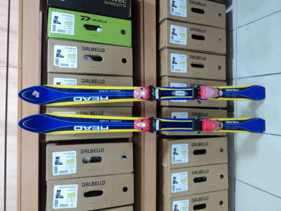 Не новые детские лыжи HEAD м-ль CARVE TEAM 120 см с кр-ми TYROLIA SL45