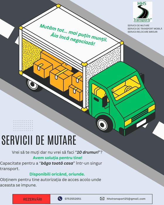 Servicii de mutare persoane fizice/ relocare firme