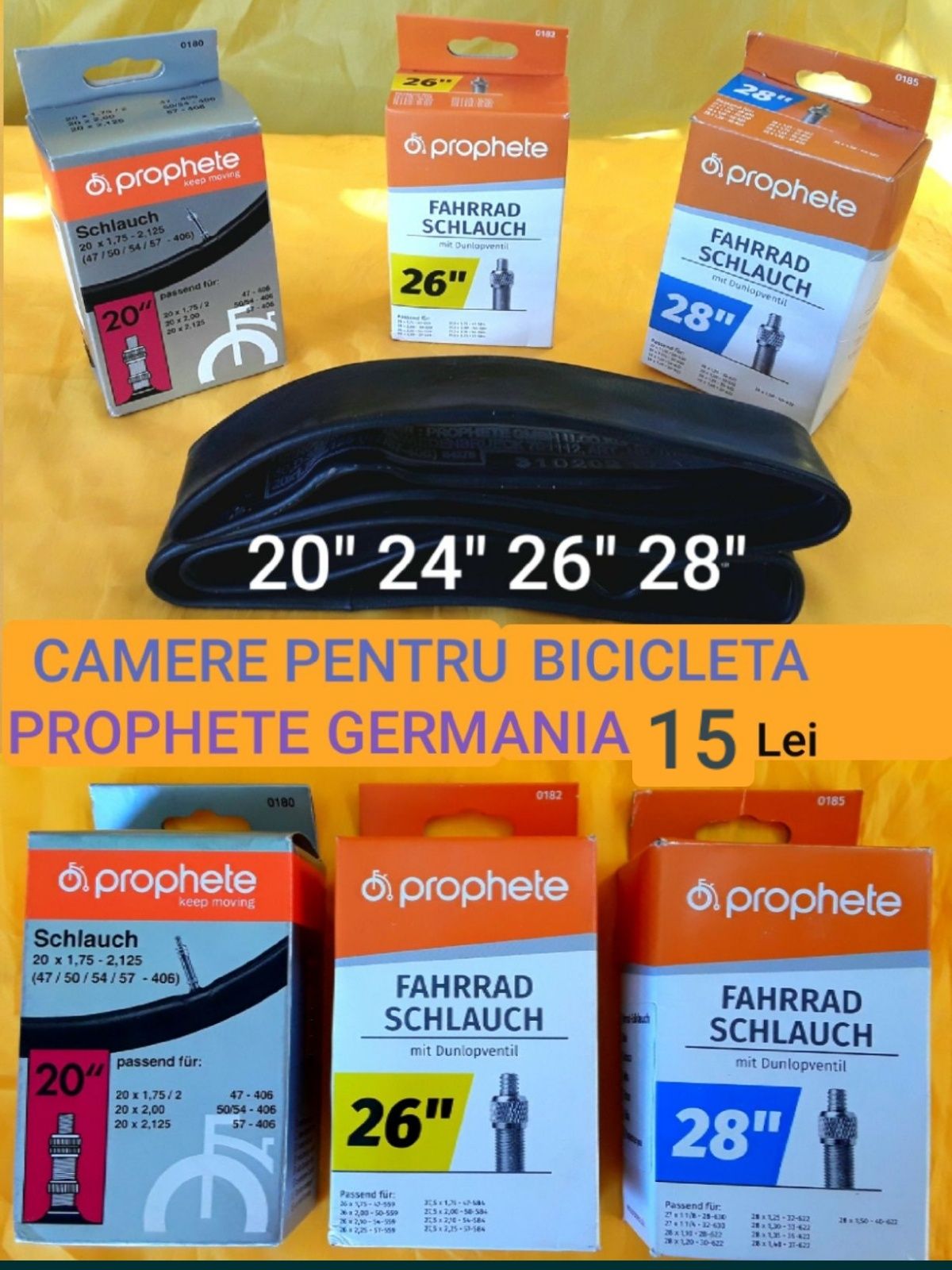 CAMERE PREMIUM PROPHETE (Germania ) Pentru Bicicletă - 20 Lei/Bucata