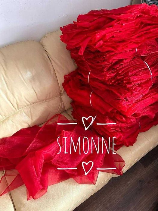 Vanzare Esarfe/funde scaun organza rosu