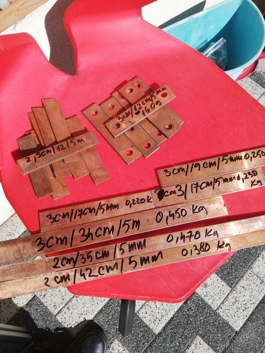 platbenzi din cupru .bara	diam.90-60- 15-9 mm