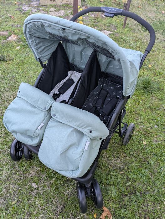 Лятна количка за близнаци Lorelli Twin Green