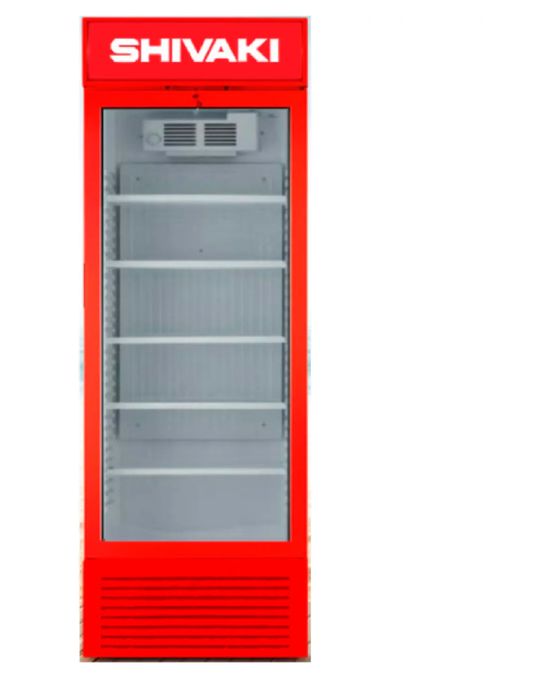 Витринный холодильник Shivaki HS474SN, красный