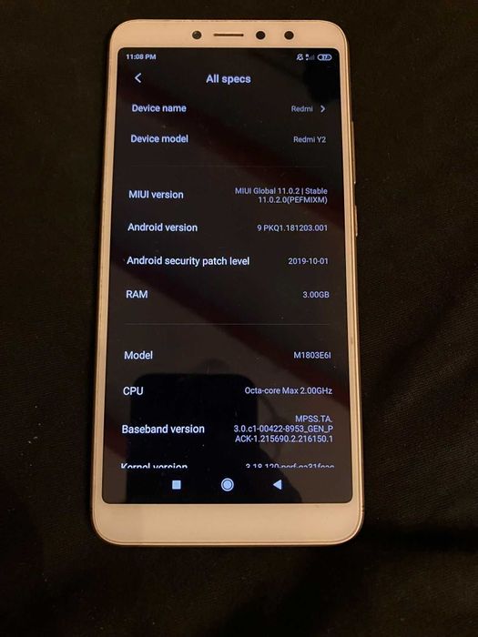 Redmi Y2,Gold,32/3 GB,Android 9,Dual Sim
