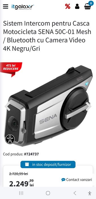 Sistem audio video moto SENA 50C