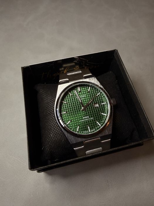 Tissot PRX Powermatic 80 – cadran verde texturat, stare foarte bună