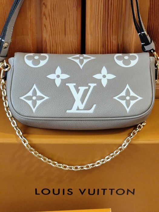 Louis Vuitton дамска чанта със свалящи се кожена каишка и верижка