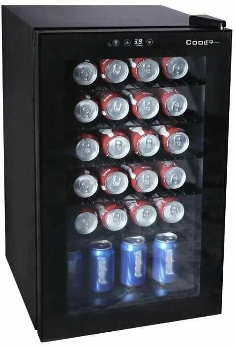 Шкаф холодильный со стеклом COOLEQ TBC-65 черный, барный холодильник.