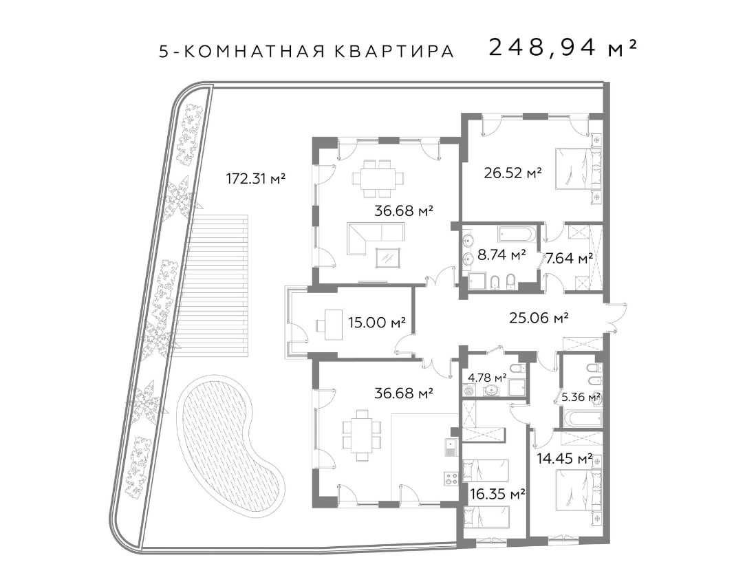 Срочно ПРОДАЁТСЯ 5ком квартира на ЖК Infinity 370м2