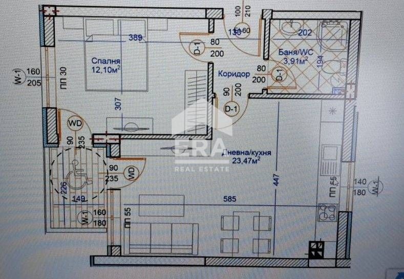 Двустаен южен апартамент за продажба, в новострояща се сграда, Център,