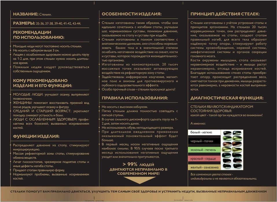 Стельки с анионами сотилади