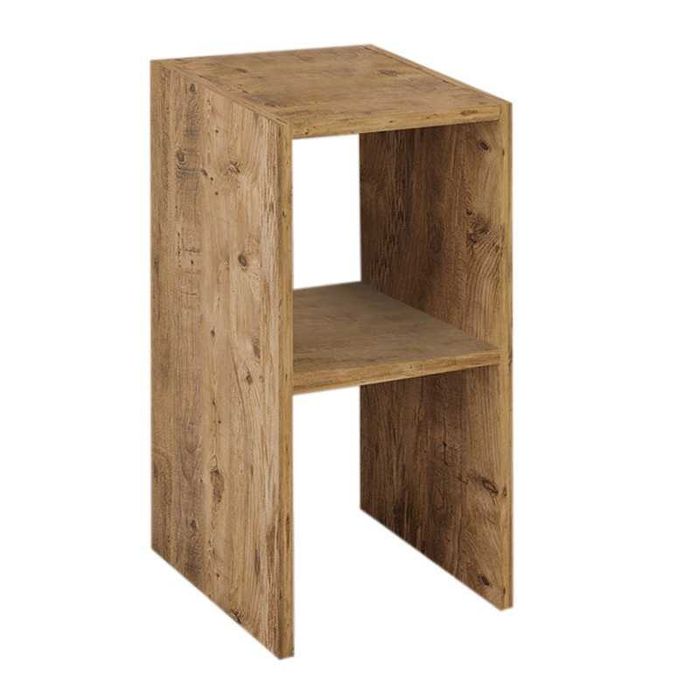 Нощно шкафче, Deseo, Антрацит, Натурален, Бял, ПДЧ, 30х30х60см.