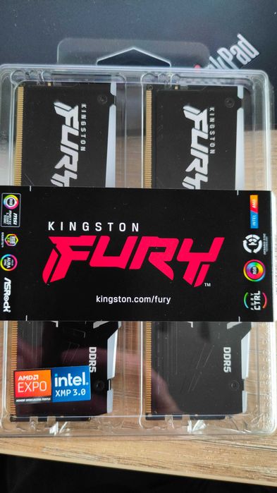 Kingston 32GB 6000MT/s DDR5 CL36 DIMM (Kit of 2) FURY Beast RGB EXPO