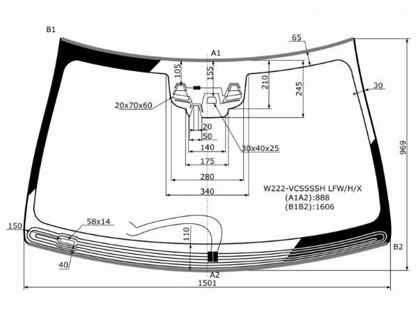 Стекло лобовое Mercedes-benz S 350