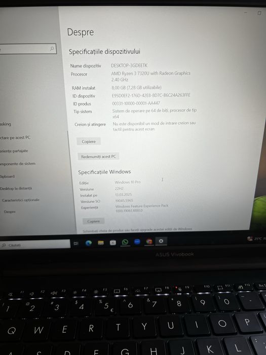 Vând laptop ASUS. Foarte putin utilizat, in garantie! +cadou!