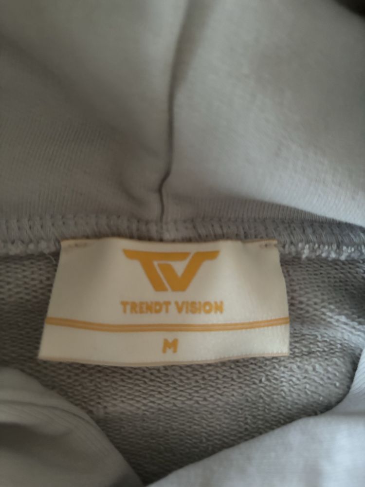 Trendtvision Grey Metal Logo Hoodie Size Medium