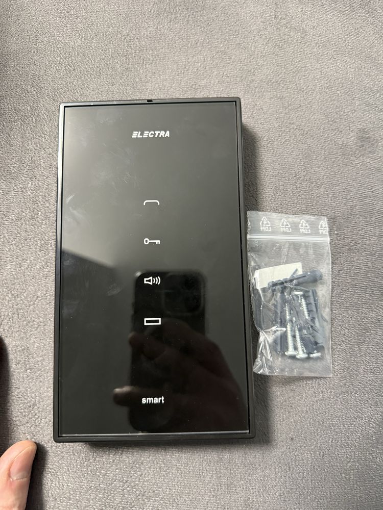 Interfon electra smart touch sticla neagra securizata