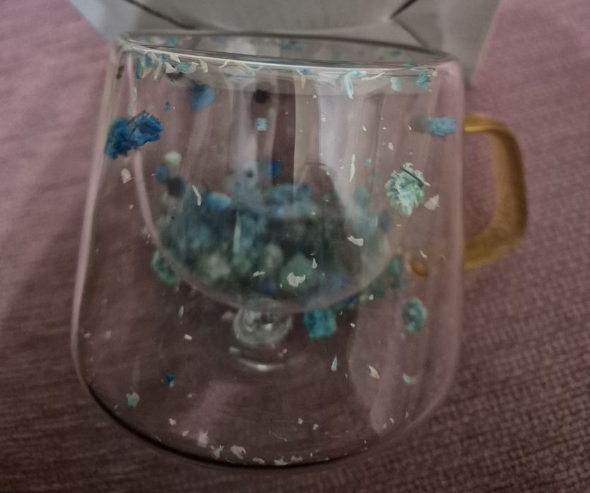 Красивые стеклянные чашки,двойное двойное, необычный дизайн