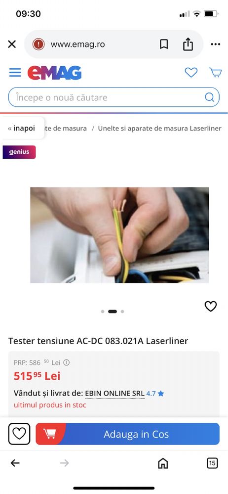 Tester de curent tensiune AC DC  Laserliner ActiveMaster,profesional.