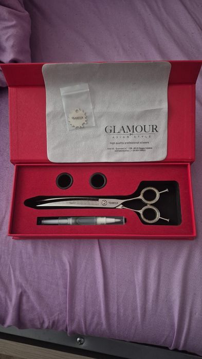 Foarfeca de filat curba pentru caini, Glamour