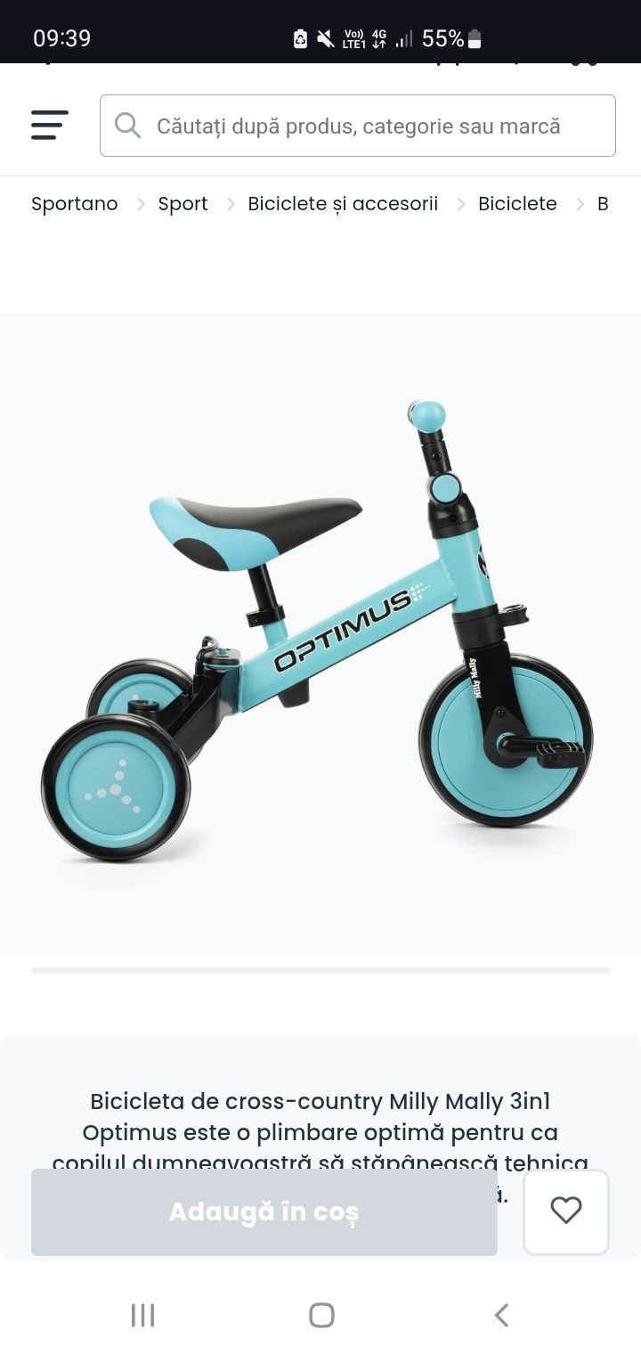 Bicicleta copii - Milly Mally