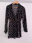 Salopeta scurta eleganta, neagra cu buline, Stradivarius, marime S
