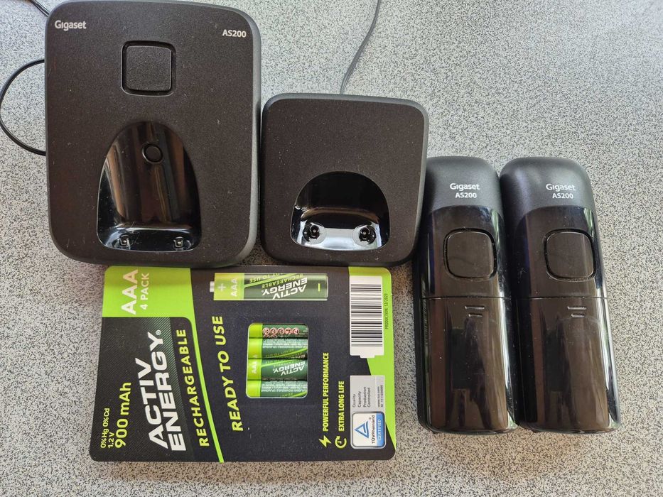 Set telefoane fara fir( cordless), Gigaset AS 200, cu acumulatori noi