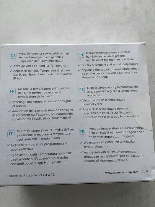 Termostat Homematic cu senzor umiditate nou sigilat