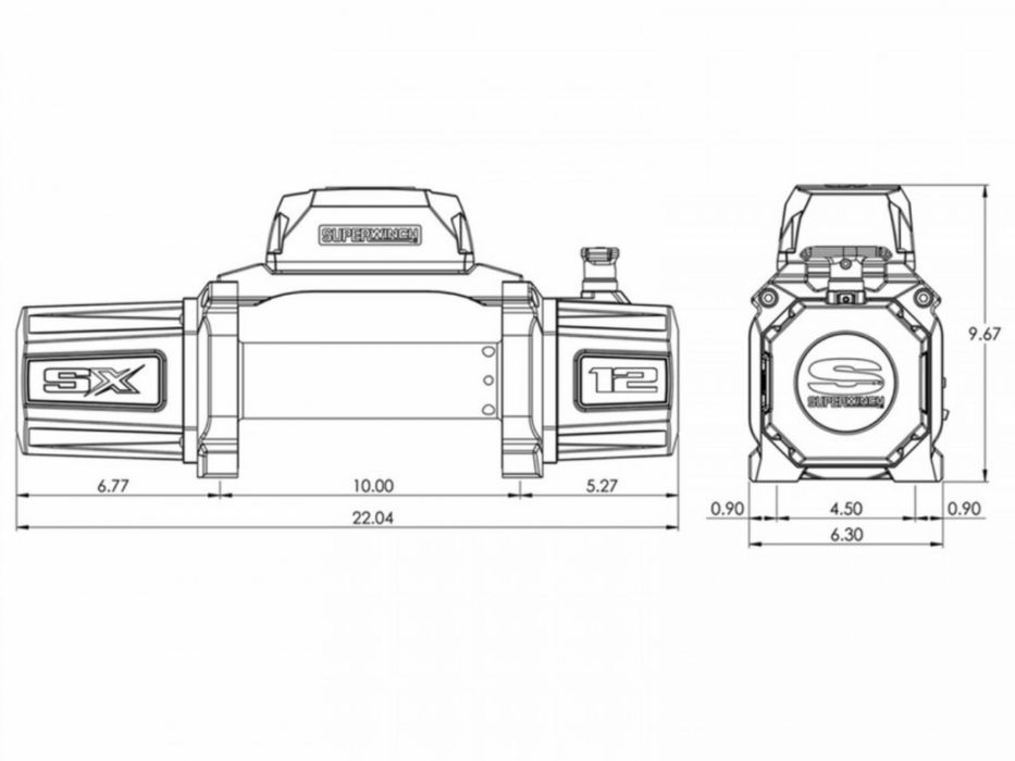 Troliu electric Superwinch SX12 cu cablu din otel 12000 lbs NOU