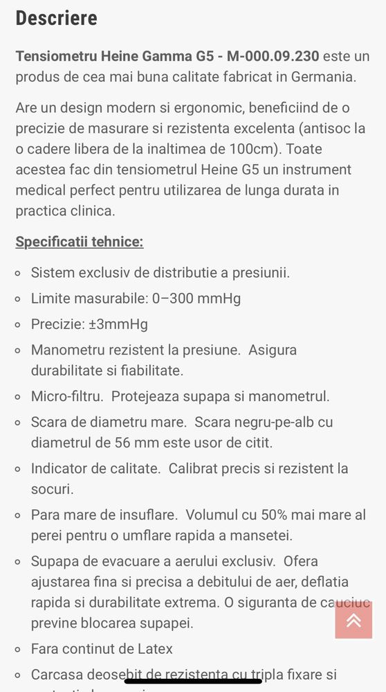 Tensiometru heine gamma g5 germania.