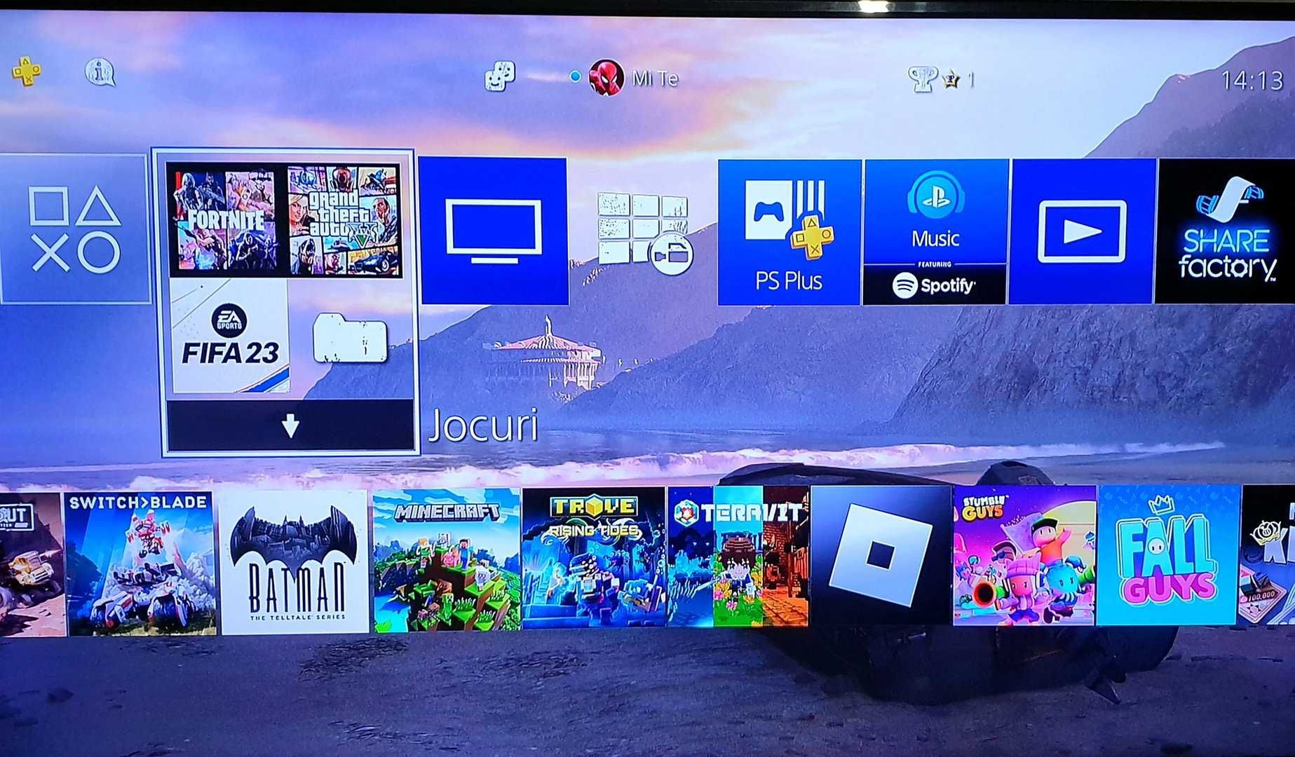 85 jocuri + PS4 SLIM, Fortnite, GTA V, Fifa 23, Mortal K 11 + 2 Manete