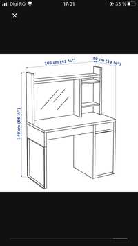 Vand birou ikea +comoda cu rotile