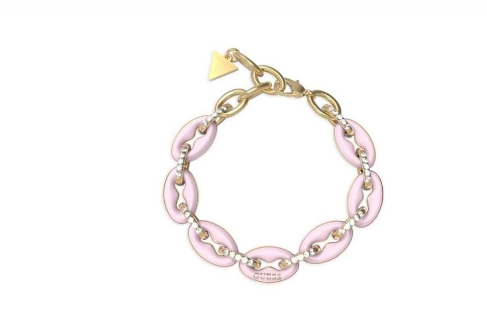 Bratara Guess Pop Links, JUBB01413JWYGRS-S, Auriu, Roz