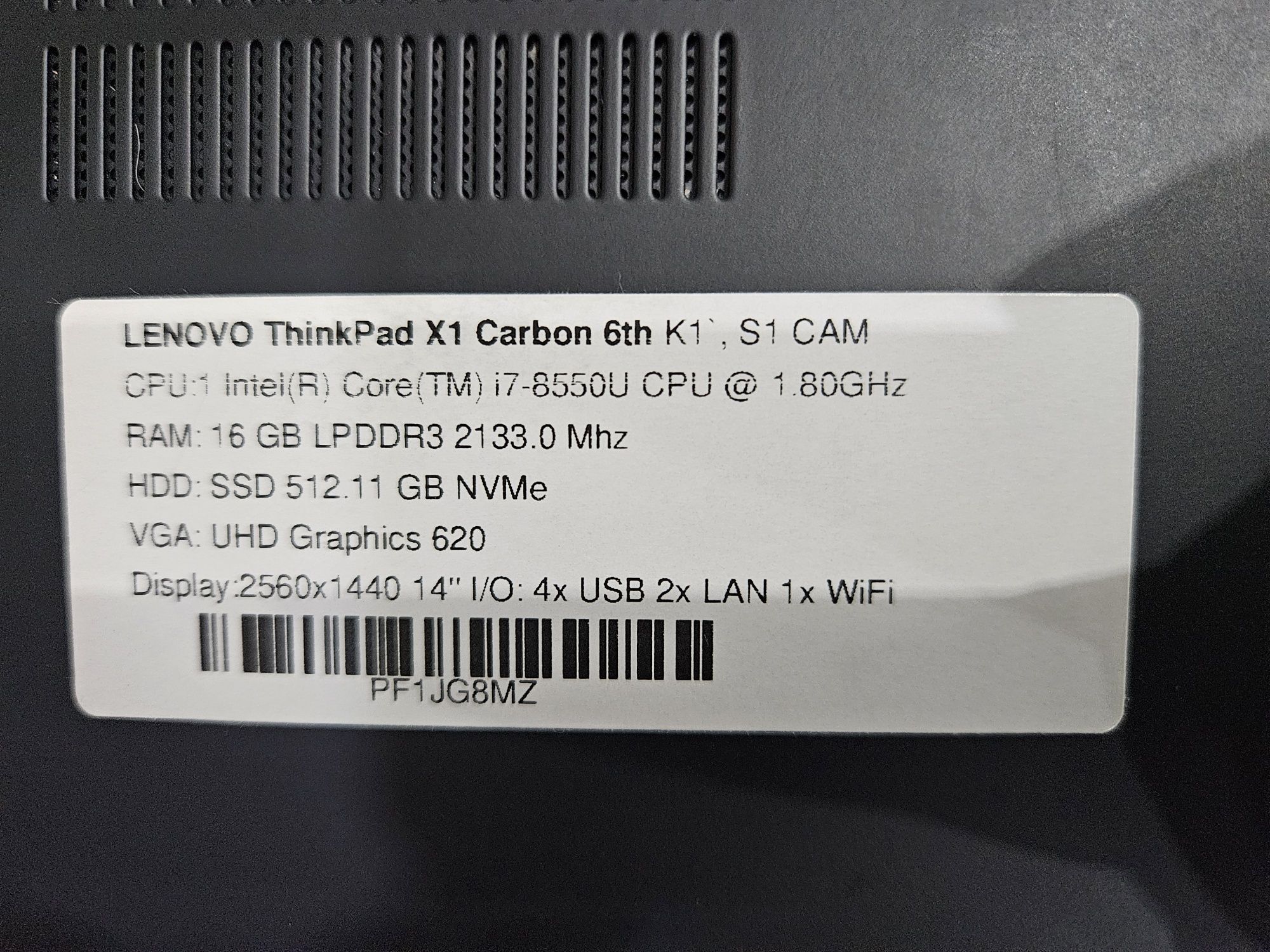 Lenovo ThinkPad X1 Carbon (6th gen) Бизнес лаптоп