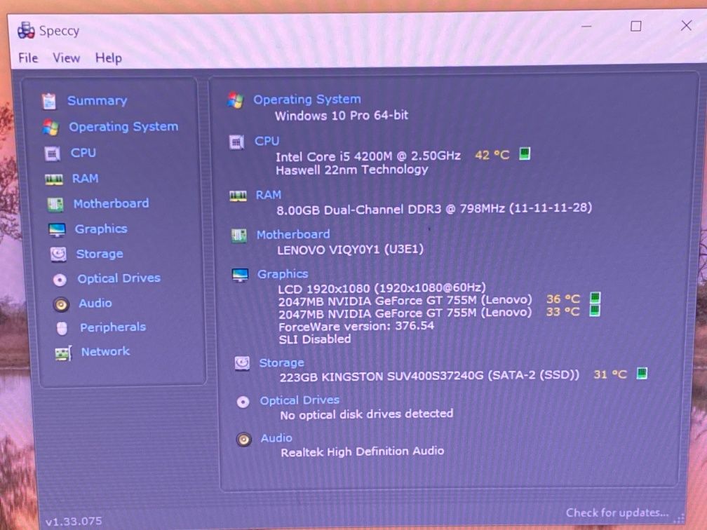 Laptop Lenovo Y510P, i5-4200M, 8Gb RAM, 250Gb SSD, 2 x 755M 2Gb