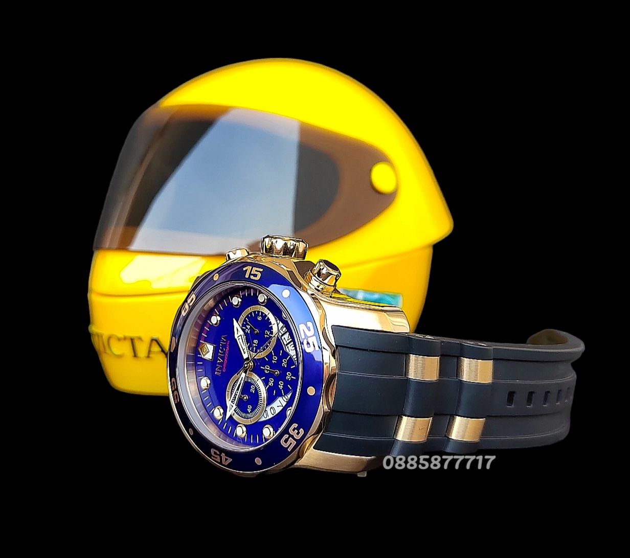 часовник INVICTA Pro Diver SCUBA Blue/Gold 48 mm, Инвикта нов