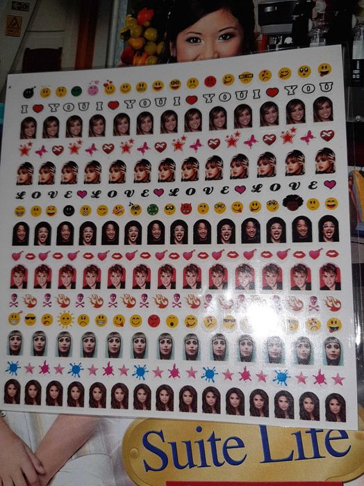 RAR Decor de unghii cu vedete Justin Bieber/ Selena Gomez/ Lady Gaga