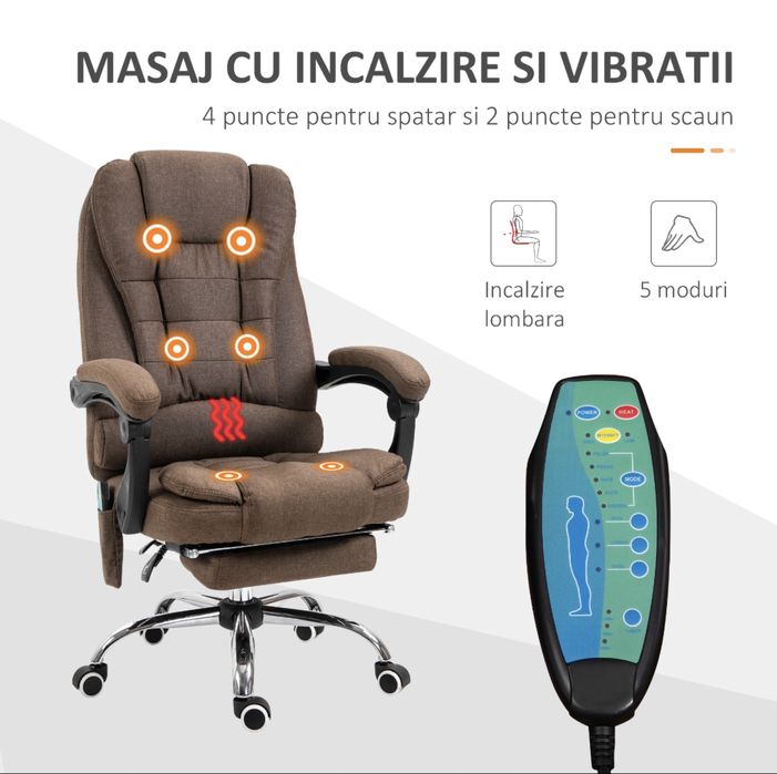 Fotoliu de birou , functie masaj si incalzire