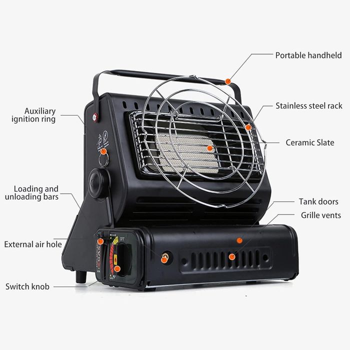 преносим газов отоплител печка за къмпинг - 1.3kw automax 18237